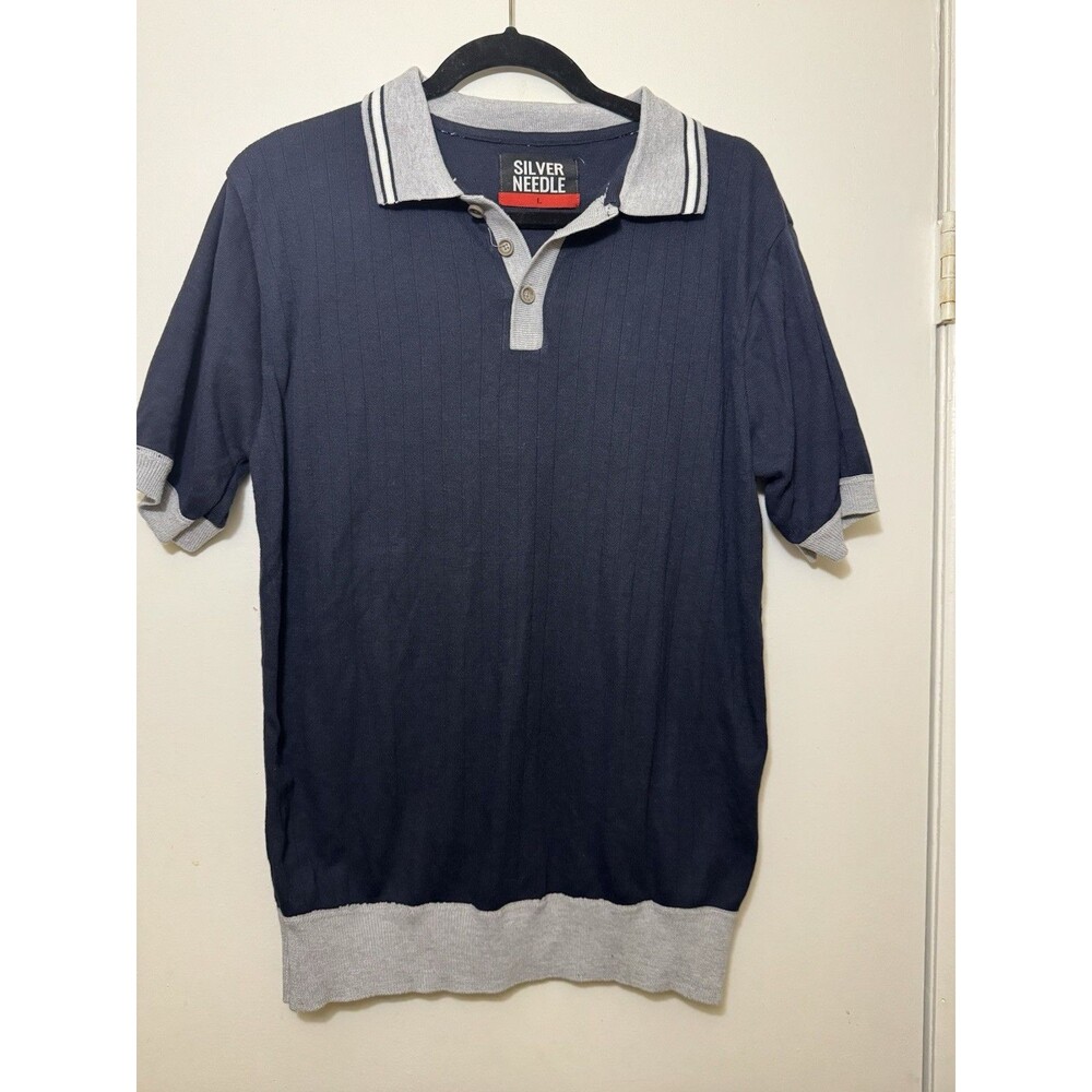 Silver Needle Men’s Shirt Blue/Grey Size Large